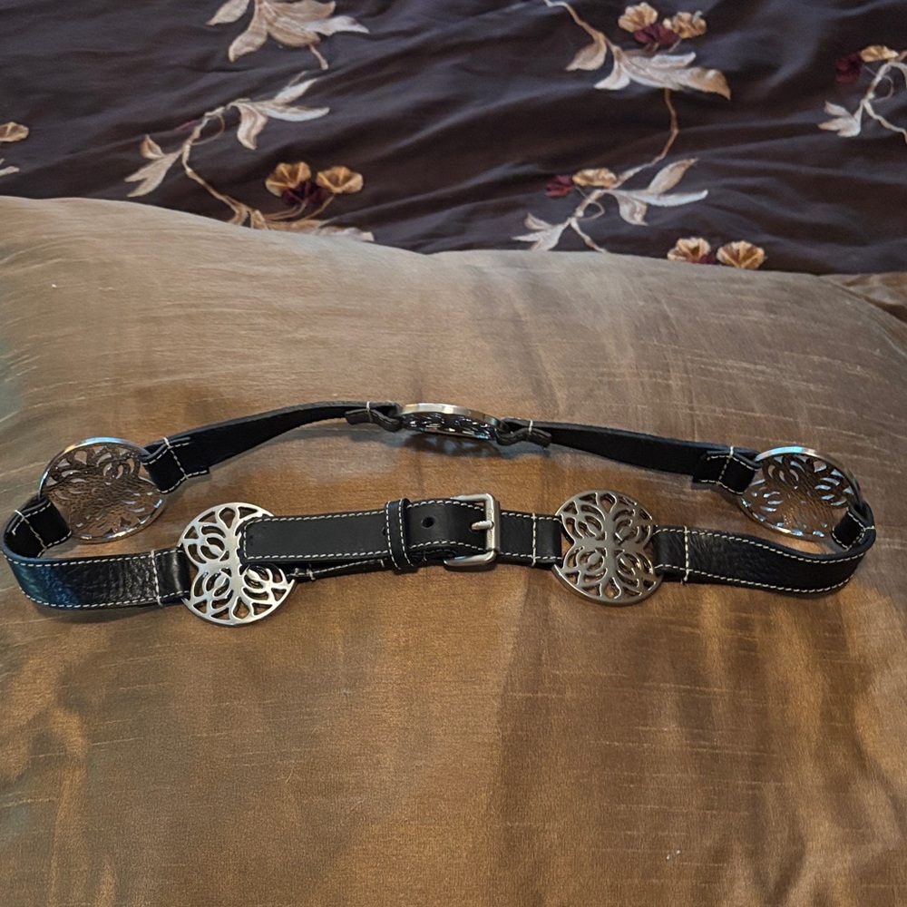 Calvin Klein Women's Belt with Black and Silver Accents